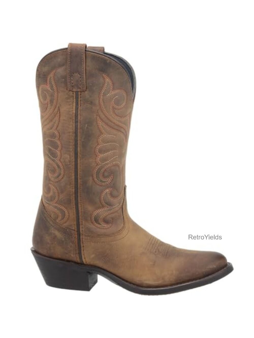 Laredo Leather Mid Calf Round Toe Cowboy Boots Casual Western